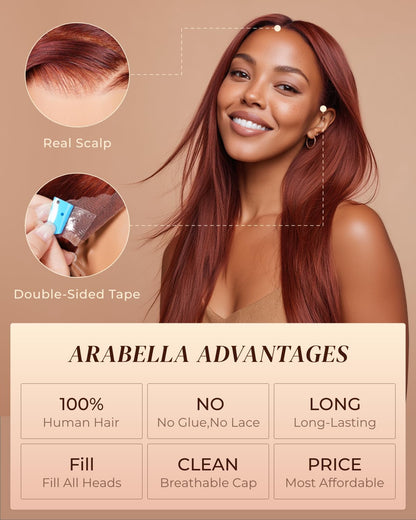 Arabella 13x6 HD Lace Body Wave Glueless Wigs Human Hiar Pre Plucked Pre Cut 210% Density Ear to Ear Full Lace Closure Wear and Go Wig Pre Everything Bleached Knots 20 inches