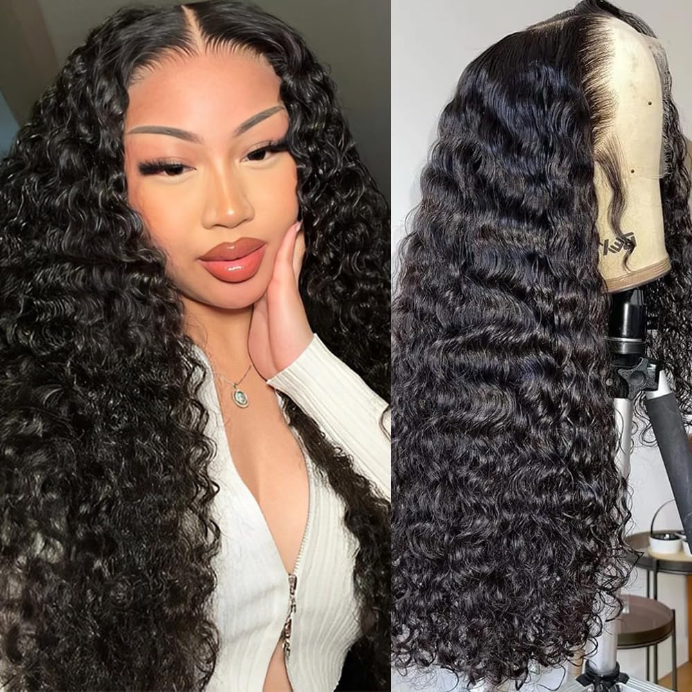 30 Inch Deep Wave Lace Front Wig – 13x6 HD Transparent, 200% Density Human Hair, Pre-Plucked Glueless Water Wave Wig