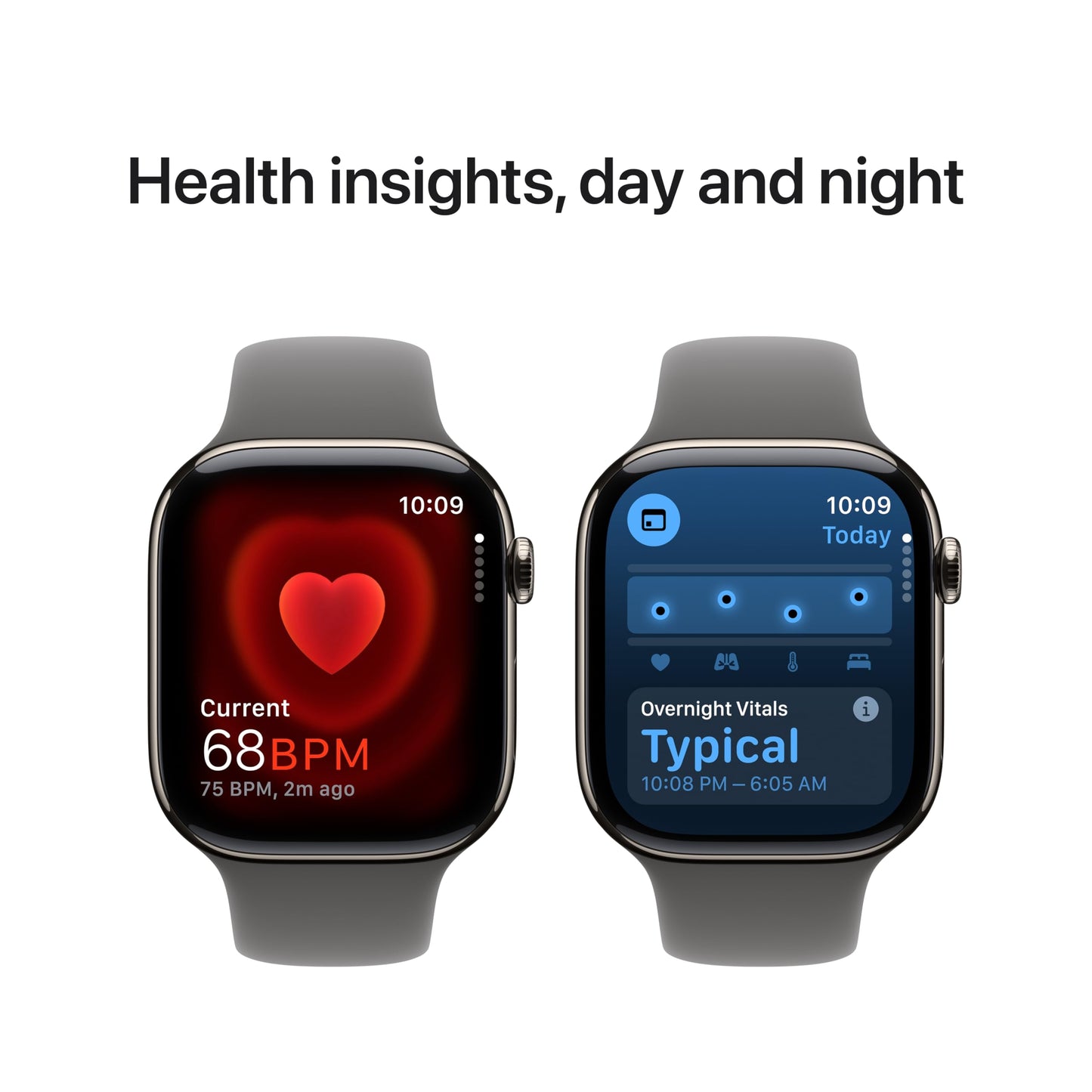 Apple Watch Series 10 [GPS 42mm case] Smartwatch with Jet Black Aluminium Case with Black Sport Band - S/M. Fitness Tracker, ECG App, Always-On Retina Display, Water Resistant