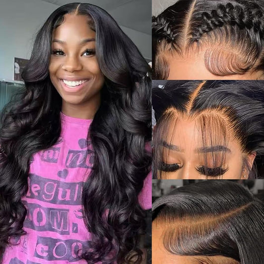 13x6 Body Wave Lace Front Wigs Human Hair Pre Plucked 180 Density HD Transparent Lace Frontal Wigs Human Hair for Women Glueless Wigs Human Hair with Baby Hair 26Inch