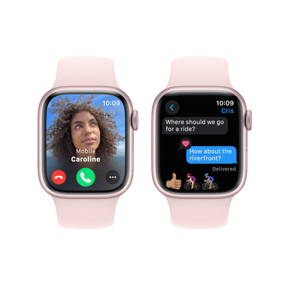 Apple Watch Series 9 [GPS 45mm] Midnight Aluminum Case with Midnight Sport Band, S/M (Renewed)