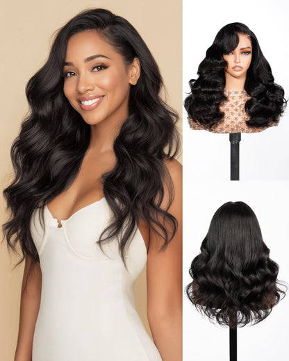 Arabella 13x6 HD Lace Body Wave Glueless Wigs Human Hiar Pre Plucked Pre Cut 210% Density Ear to Ear Full Lace Closure Wear and Go Wig Pre Everything Bleached Knots 20 inches