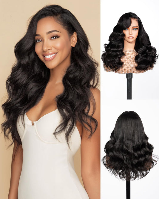 Arabella 13x6 HD Lace Body Wave Glueless Wigs Human Hiar Pre Plucked Pre Cut 210% Density Ear to Ear Full Lace Closure Wear and Go Wig Pre Everything Bleached Knots 20 inches