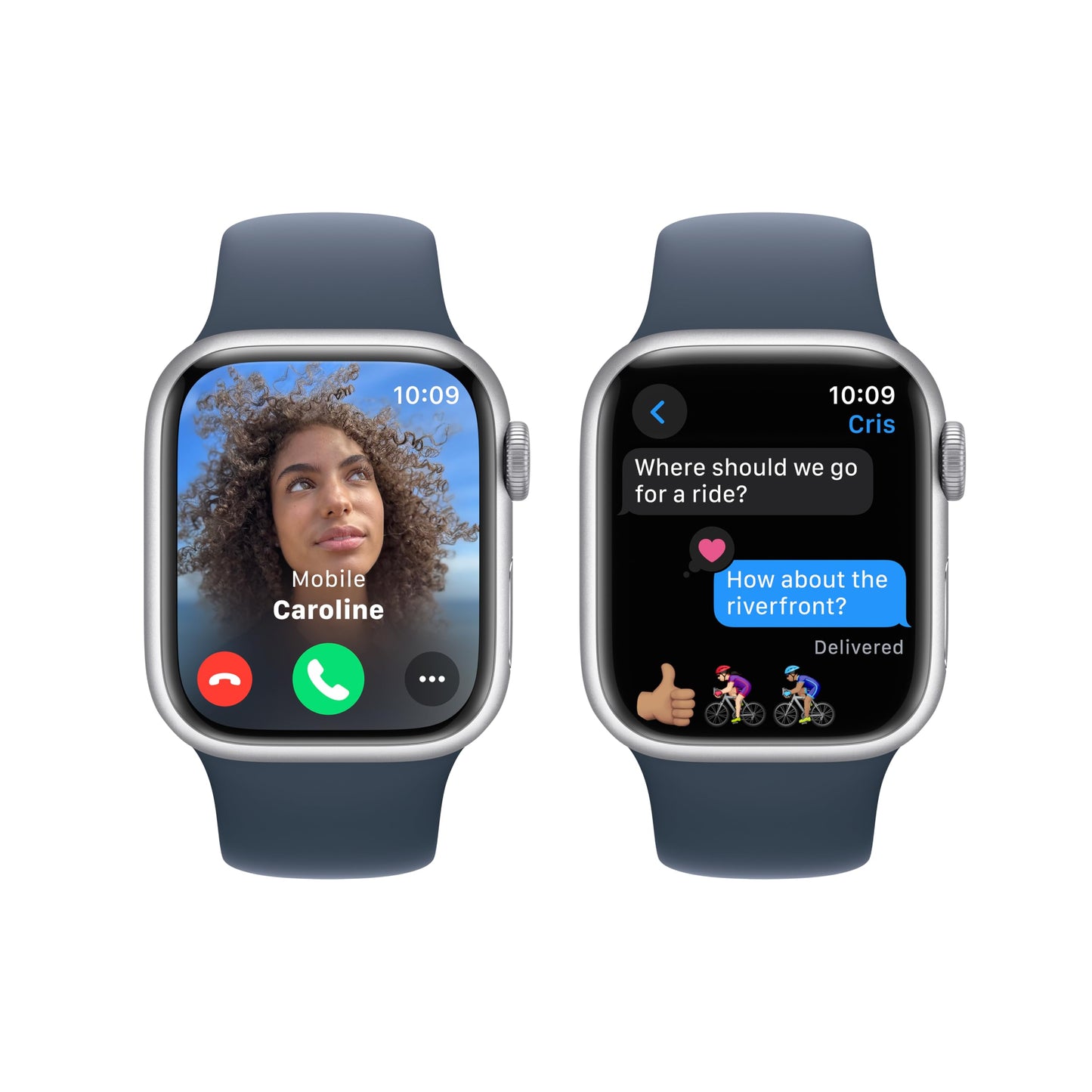 Apple Watch Series 9 [GPS 45mm] Midnight Aluminum Case with Midnight Sport Band, S/M (Renewed)