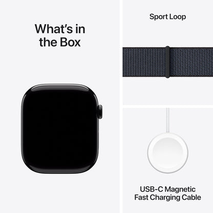 Apple Watch Series 10 [GPS 42mm case] Smartwatch with Jet Black Aluminium Case with Black Sport Band - S/M. Fitness Tracker, ECG App, Always-On Retina Display, Water Resistant