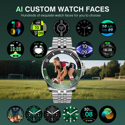2025 DA GPT Smart Watch with Bluetooth Call,1.19-inch AMOLED Display, 24/7 Heart Rate, Blood Oxygen, Blood Pressure, Sleep Monitor, 107 Sports Fitness Tracker, Compatible Android and iOS Silver Gold