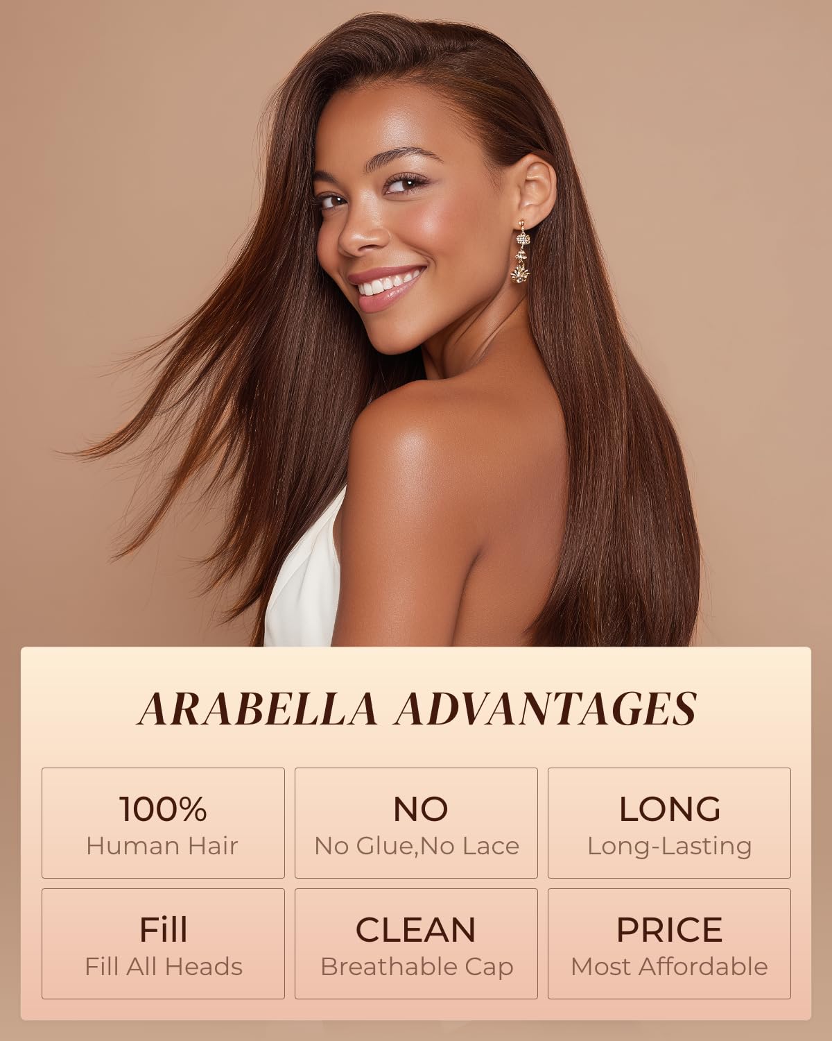 Arabella 13x6 HD Lace Body Wave Glueless Wigs Human Hiar Pre Plucked Pre Cut 210% Density Ear to Ear Full Lace Closure Wear and Go Wig Pre Everything Bleached Knots 20 inches