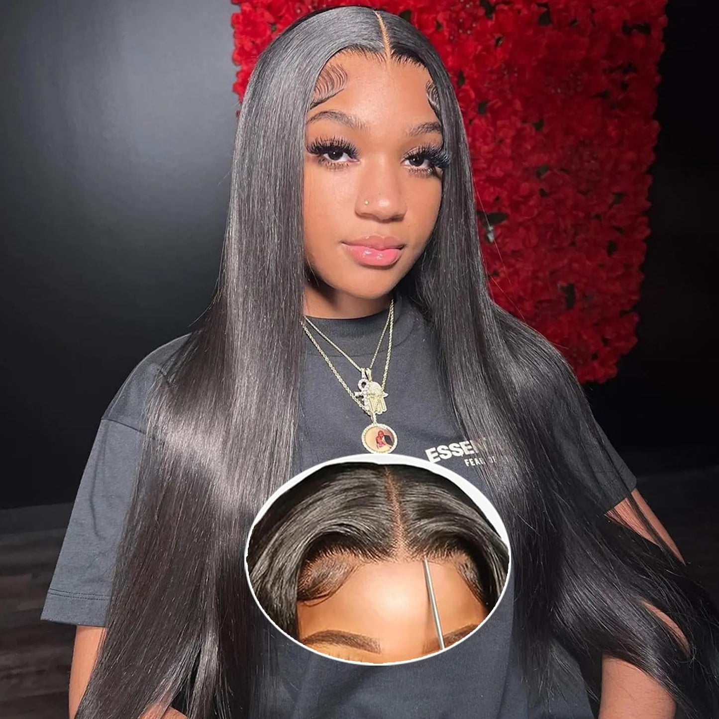 30 Inch 5x5 HD Lace Closure Wigs Human Hair 220 Density Wear and Go Glueless Wigs Human Hair Pre Plucked Pre Cut with Baby Hair Bleached Knots 12A Ready to Wear Straight Wigs for Beginners