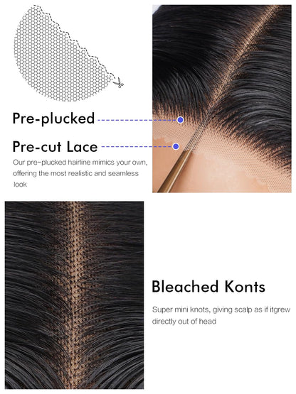 30 Inch 5x5 HD Lace Closure Wigs Human Hair 220 Density Wear and Go Glueless Wigs Human Hair Pre Plucked Pre Cut with Baby Hair Bleached Knots 12A Ready to Wear Straight Wigs for Beginners