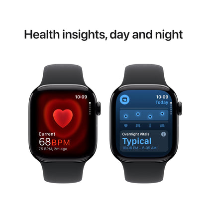 Apple Watch Series 10 [GPS 42mm case] Smartwatch with Rose Gold Aluminium Case with Light Blush Sport Band - S/M. Fitness Tracker, ECG App, Always-On Retina Display, Water Resistant