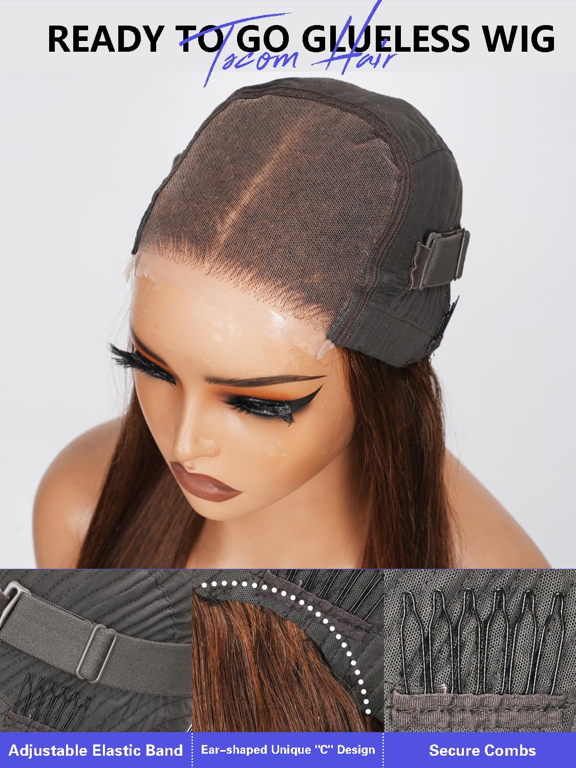 30 Inch 5x5 HD Lace Closure Wigs Human Hair 220 Density Wear and Go Glueless Wigs Human Hair Pre Plucked Pre Cut with Baby Hair Bleached Knots 12A Ready to Wear Straight Wigs for Beginners