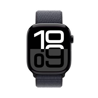 Apple Watch Series 10 [GPS 42mm case] Smartwatch with Jet Black Aluminium Case with Black Sport Band - S/M. Fitness Tracker, ECG App, Always-On Retina Display, Water Resistant