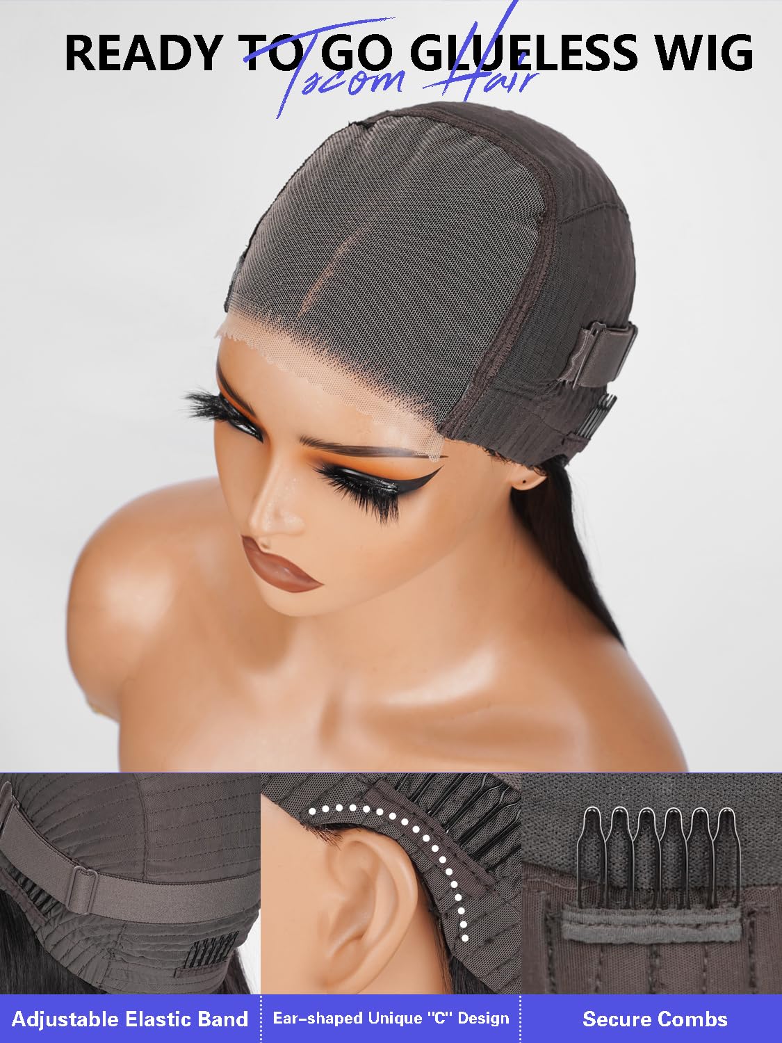 30 Inch 5x5 HD Lace Closure Wigs Human Hair 220 Density Wear and Go Glueless Wigs Human Hair Pre Plucked Pre Cut with Baby Hair Bleached Knots 12A Ready to Wear Straight Wigs for Beginners