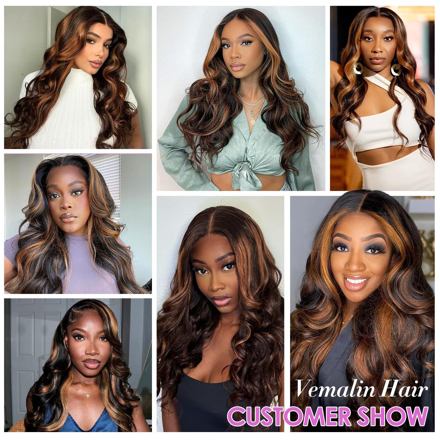 Highlight Ombre Lace Front Wig Human Hair Body Wave Lace Front Wigs Human Hair Pre Plucked 13x4 1B/30 Brown Highlight Wig 200 Density Colored 26 Inch Balayage Glueless Wigs for Women