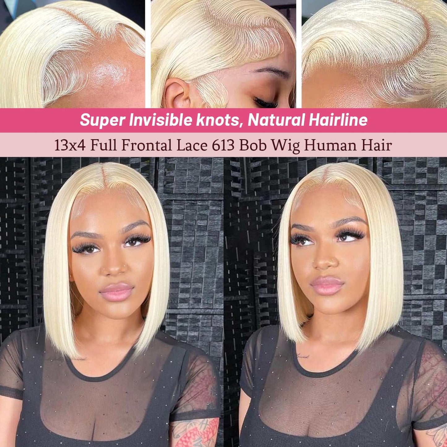 Wear and Go Glueless Bob Wig Human Hair Pre Plucked Pre Cut 180% Density 5x5 HD Transparent Lace Front Wigs Human Hair for Black Women Short Straight Bob Wigs No Glue Lace Closure Wigs 10 Inch