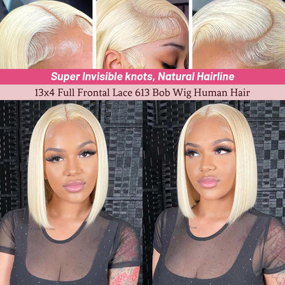 Wear and Go Glueless Bob Wig Human Hair Pre Plucked Pre Cut 180% Density 5x5 HD Transparent Lace Front Wigs Human Hair for Black Women Short Straight Bob Wigs No Glue Lace Closure Wigs 10 Inch