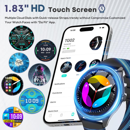Smart Watches for Women Men, 1.39" HD IPS Touchscreen Smartwatch with 120 Sports Modes, Heart Rate/Sleep Monitor, IP67 Waterproof, Bluetooth Call & Music Control for iPhone/Android (Black)