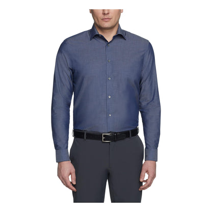Calvin Klein Men's Dress Shirt Regular Fit Non Iron Herringbone