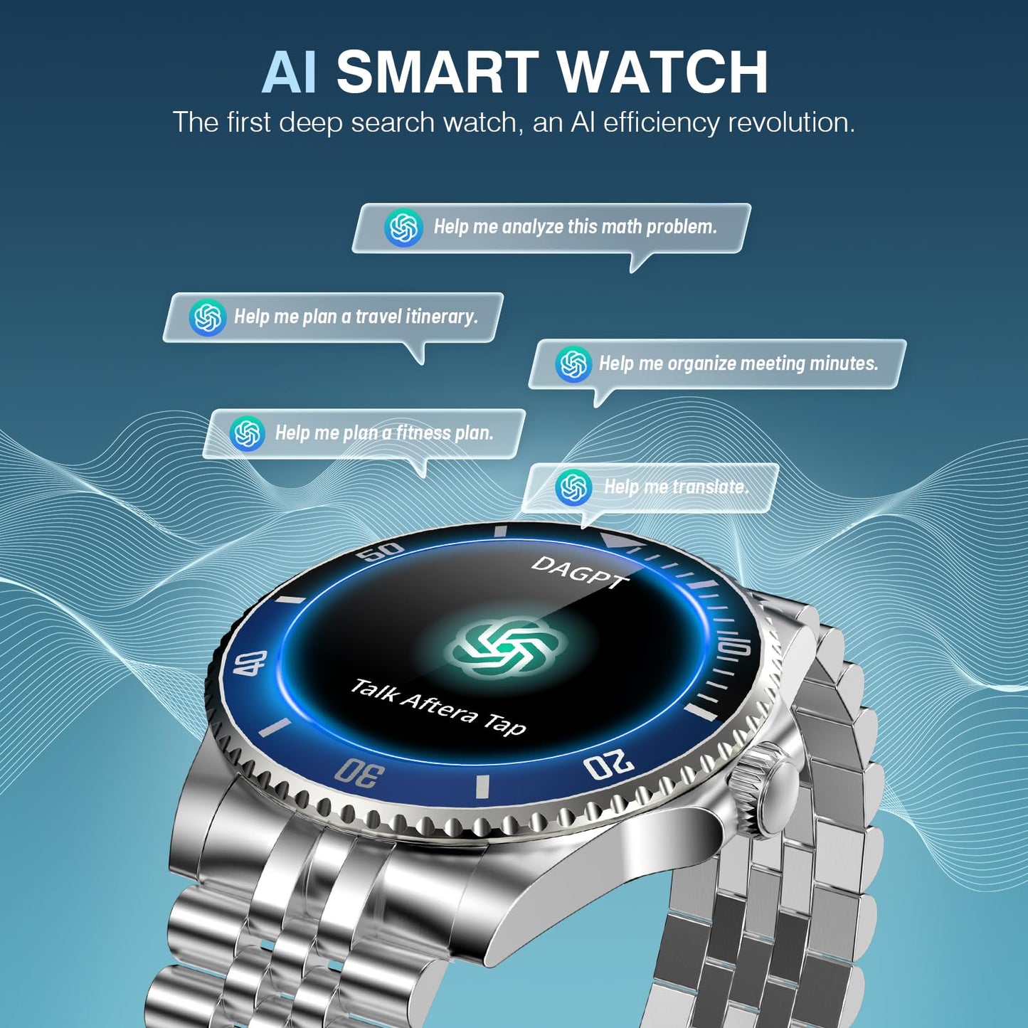 2025 DA GPT Smart Watch with Bluetooth Call,1.19-inch AMOLED Display, 24/7 Heart Rate, Blood Oxygen, Blood Pressure, Sleep Monitor, 107 Sports Fitness Tracker, Compatible Android and iOS Silver Gold