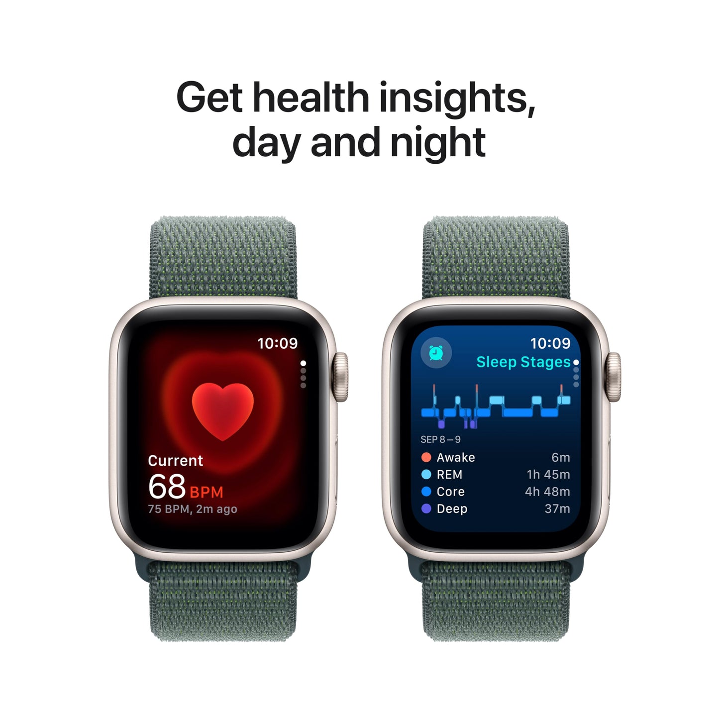 Apple Watch SE (2nd Gen) [GPS 40mm] Smartwatch with Starlight Aluminum Case with Starlight Sport Band S/M. Fitness and Sleep Trackers, Crash Detection, Heart Rate Monitor, Retina Display