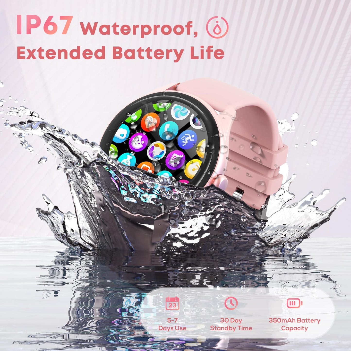Smart Watches for Women Men, 1.39" HD IPS Touchscreen Smartwatch with 120 Sports Modes, Heart Rate/Sleep Monitor, IP67 Waterproof, Bluetooth Call & Music Control for iPhone/Android (Black)