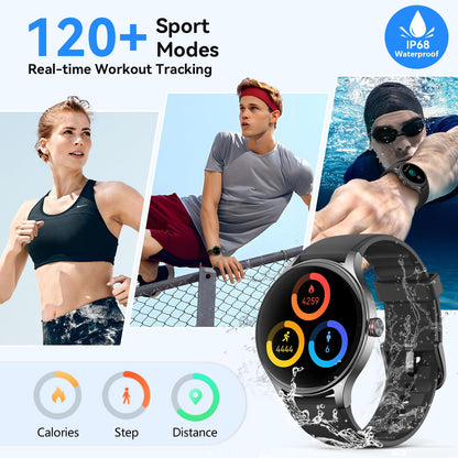 Fitpolo Smart Watches for Women (2 Bands), 40mm Stylish Round Smartwatch, IP68 Waterproof Fitness Tracker with Bluetooth Calls (Make/Answer), Heart Rate/SpO2/Sleep Monitor, 7 Days Battery - Pink