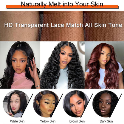 30 Inch Deep Wave Lace Front Wig – 13x6 HD Transparent, 200% Density Human Hair, Pre-Plucked Glueless Water Wave Wig