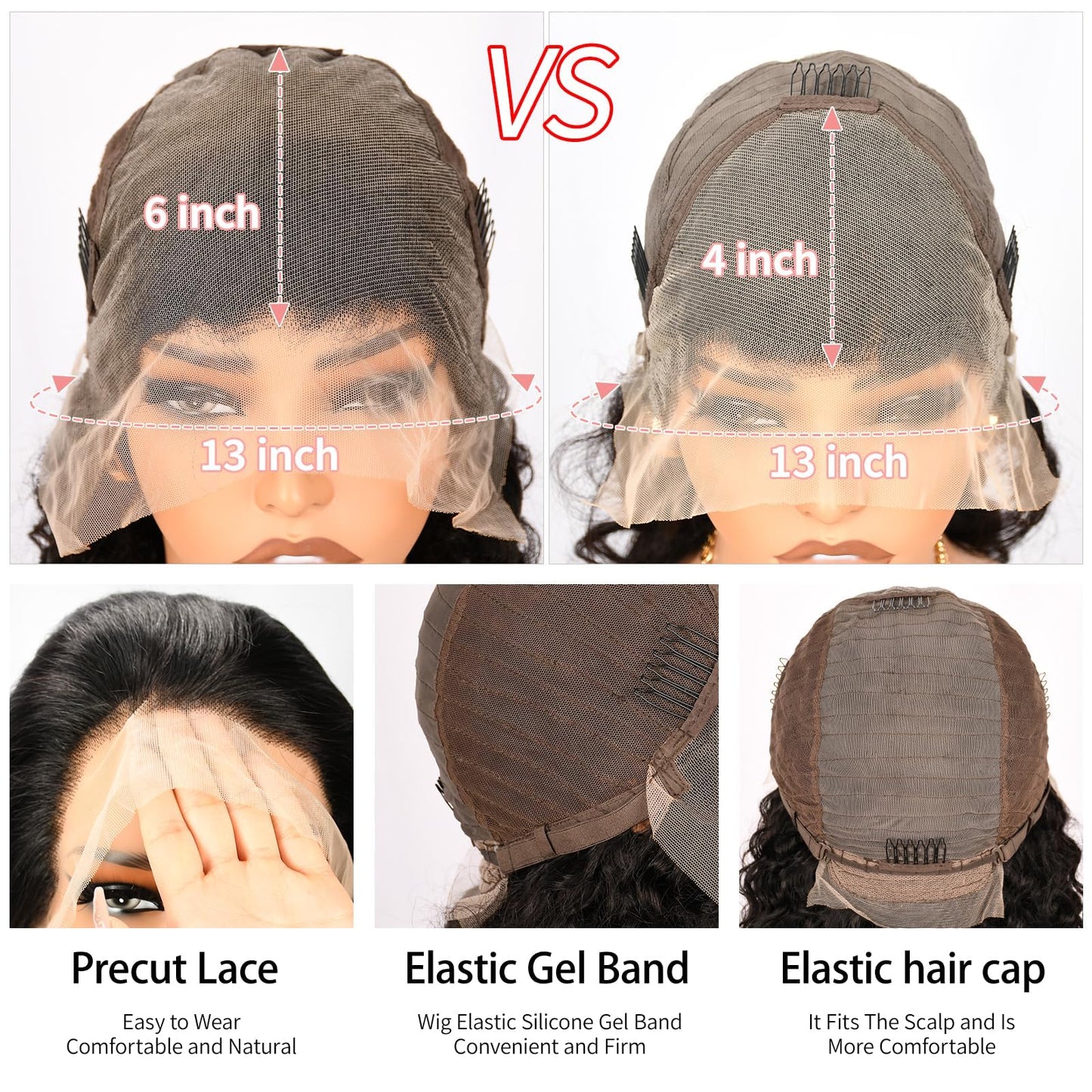 30 Inch Deep Wave Lace Front Wig – 13x6 HD Transparent, 200% Density Human Hair, Pre-Plucked Glueless Water Wave Wig