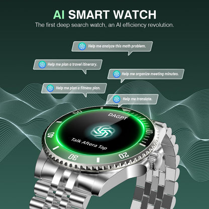 2025 DA GPT Smart Watch for Men with Bluetooth Call, Heart Rate, Blood Pressure, SpO2, Sleep Monitor, 107 Sports Modes, Waterproof Round Watch, 1.19-inch AMOLED Display, Compatible Android and iOS