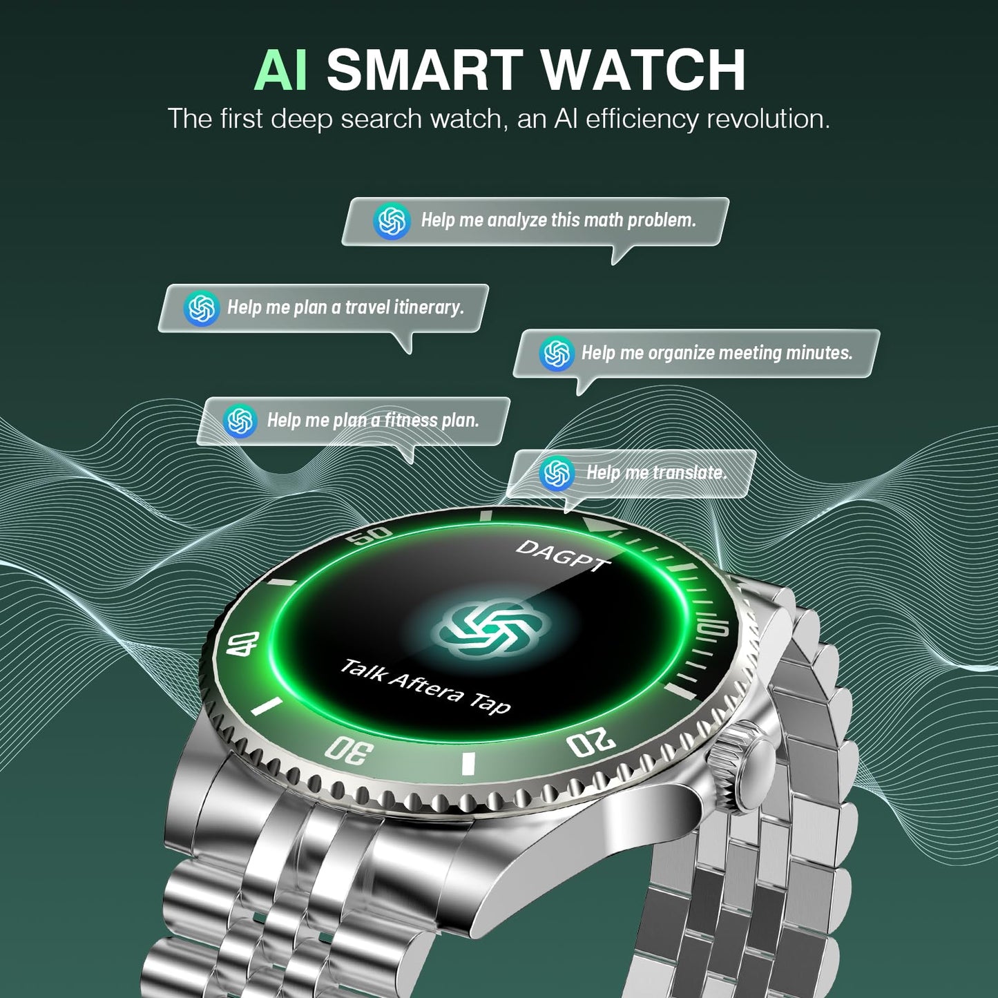 2025 DA GPT Smart Watch with Bluetooth Call,1.19-inch AMOLED Display, 24/7 Heart Rate, Blood Oxygen, Blood Pressure, Sleep Monitor, 107 Sports Fitness Tracker, Compatible Android and iOS Silver Gold
