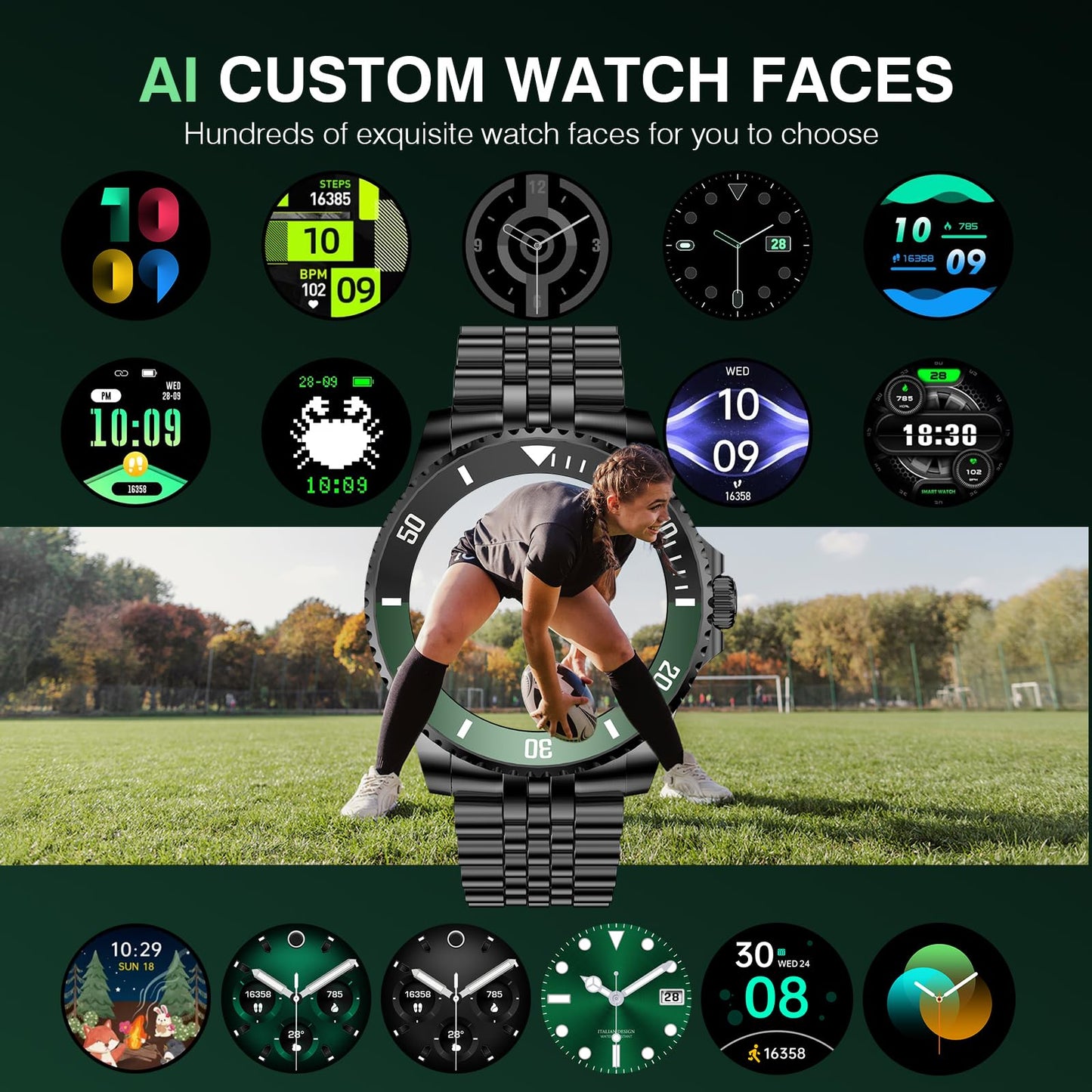 2025 DA GPT Smart Watch with Bluetooth Call,1.19-inch AMOLED Display, 24/7 Heart Rate, Blood Oxygen, Blood Pressure, Sleep Monitor, 107 Sports Fitness Tracker, Compatible Android and iOS Silver Gold