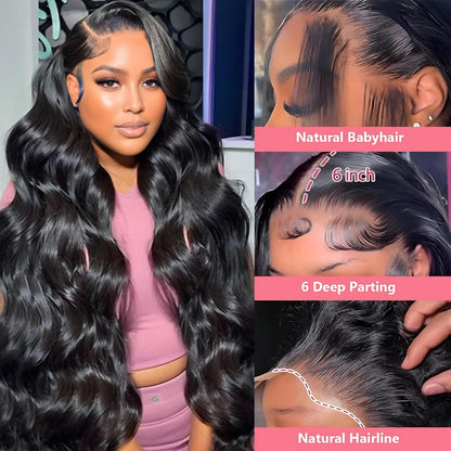 30 Inch Deep Wave Lace Front Wig – 13x6 HD Transparent, 200% Density Human Hair, Pre-Plucked Glueless Water Wave Wig
