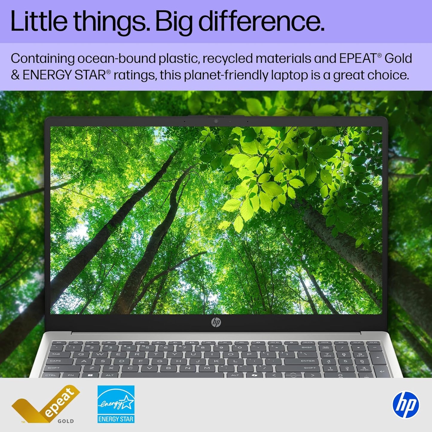 HP 15.6 inch Laptop, HD Touchscreen Display, AMD Ryzen 3 7320U, 8 GB RAM, 256 GB SSD, AMD Radeon Graphics, Windows 11 Home, Natural Silver, 15-fc0399nr