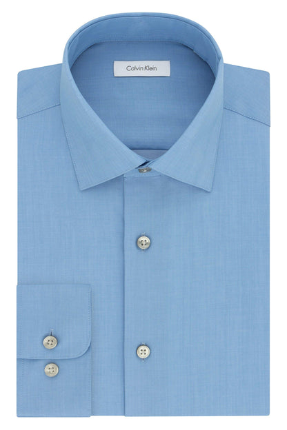 Calvin Klein Men's Dress Shirt Regular Fit Non Iron Herringbone